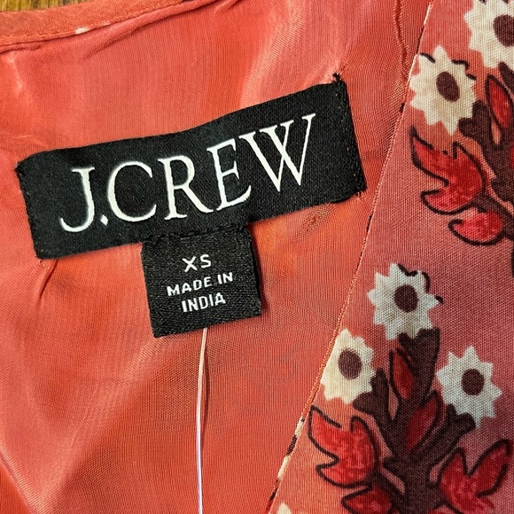 J. Crew Hyacinth dress in block-print crepe de chine A-line NEW XS $148 floral - Picture 7 of 14